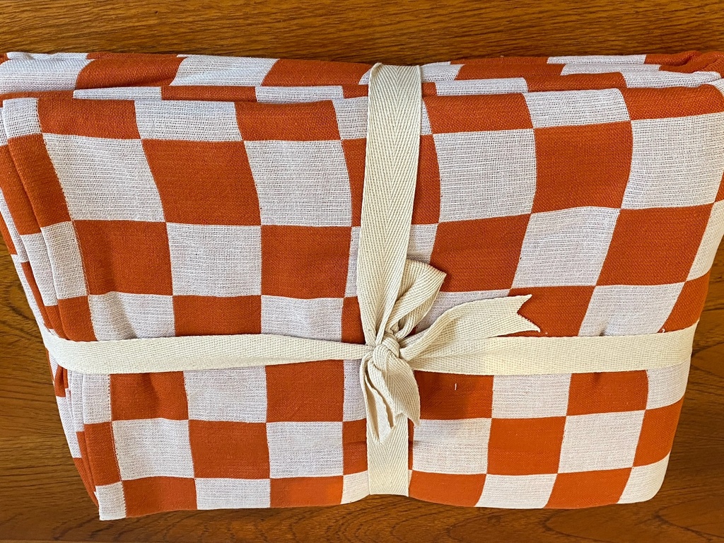 Nappe Coton kandisky Damier Paprika 160x300