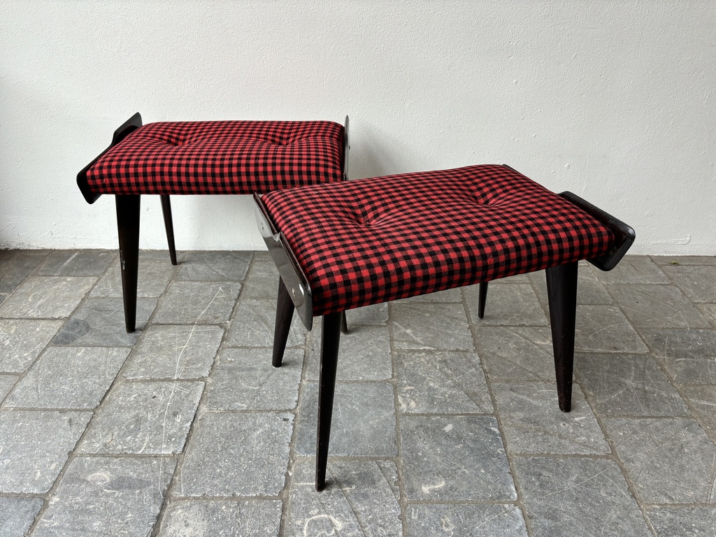 Tabouret Vichy Noir et Rouge Prix Pièce