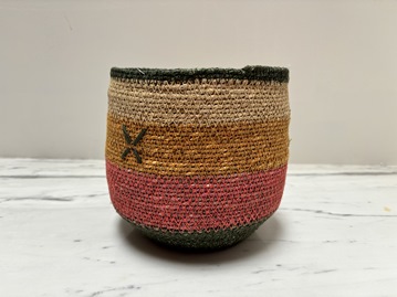 Panier pot seagrass d17 croix corail