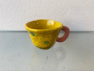 Mini tasse jaune grès d7x6(h)