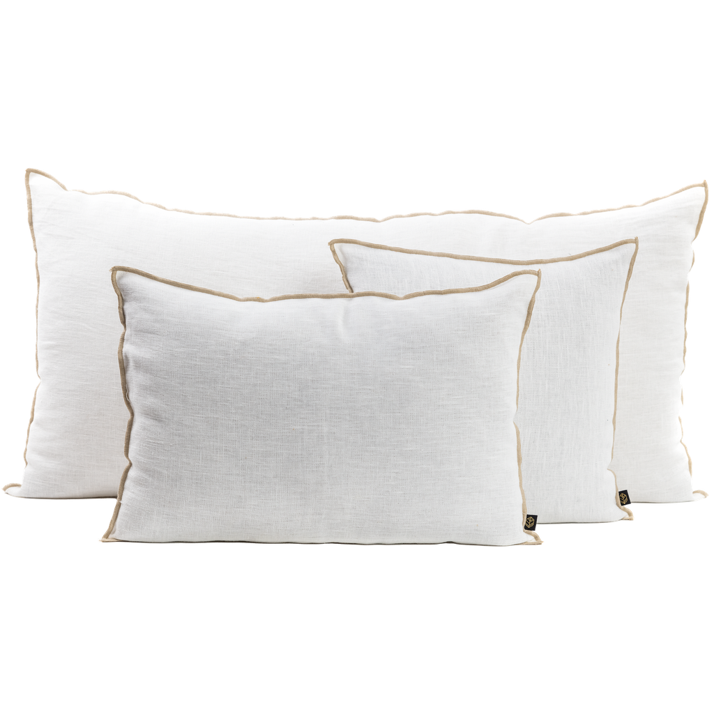 Housse de Coussin Lin Bord Beige Chennai