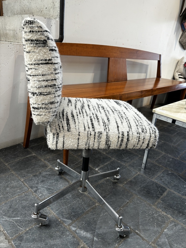 Fauteuil de bureau tissu noir et blanc