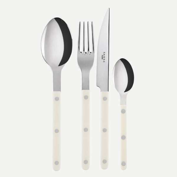 Set 24 couverts Sabre bistrot uni (6 couteaux+6 cuillères+6 fourchettes+6 cafés)