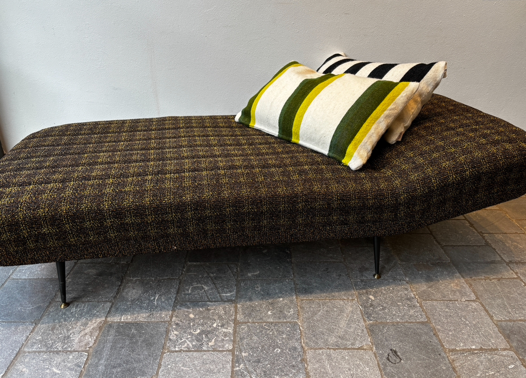Meridienne tissu vintage vert