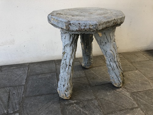 Tabouret Table d'Apoint Béton Tronc Jardin 33x33x44.5