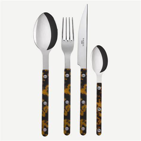 Set 24 couverts Sabre bistrot effet écaille (6 couteaux+6 fourchettes+6 cuillères+6 cafés)