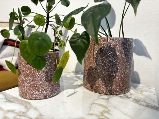 Pot Terrazzo rose brun