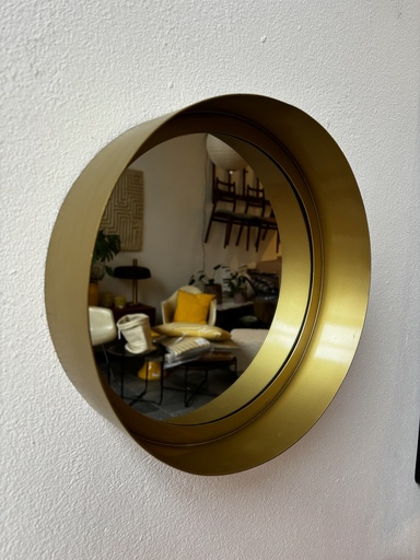 Miroir rond encadrement rond doré D30